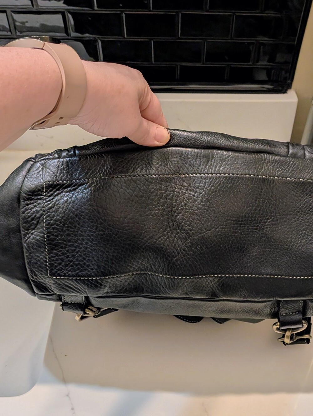 Vintage Italian Leather Quest Backpack Purse - Picture 4 of 7